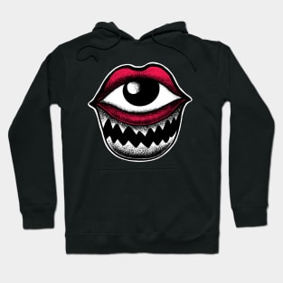 Hungry Eye Pop Art Monster Illustration Hoodie